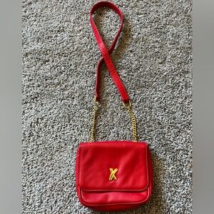 Paloma Picasso Red Crossbody Shoulder Bag with Gold Accent